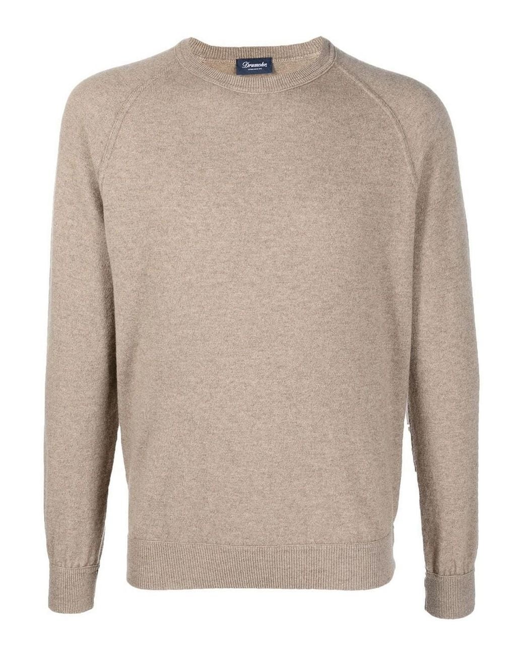 Drumohr Natural Raglan Sleeve Crewneck Pull for men