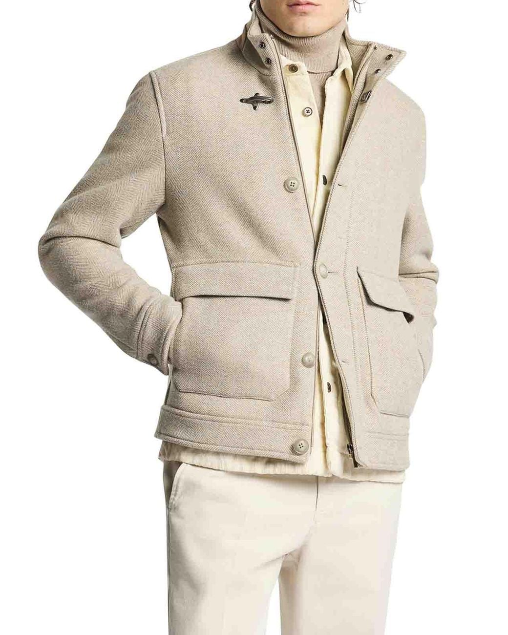 Fay White Wool Bomber Jacket for men