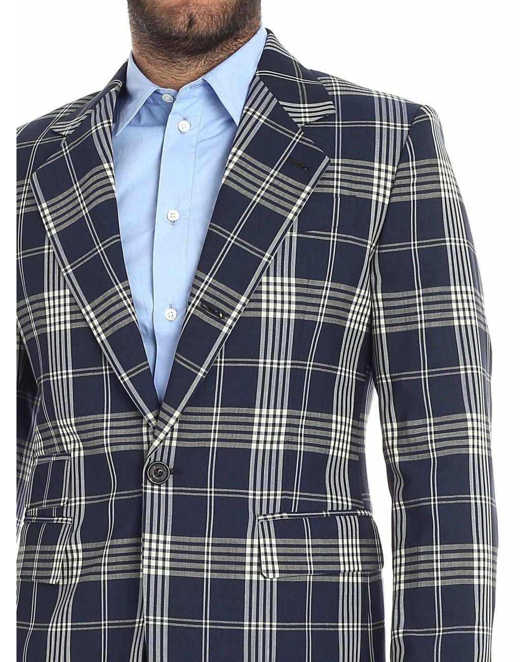 Vivienne Westwood Blue Tartan Printed Jacket for men