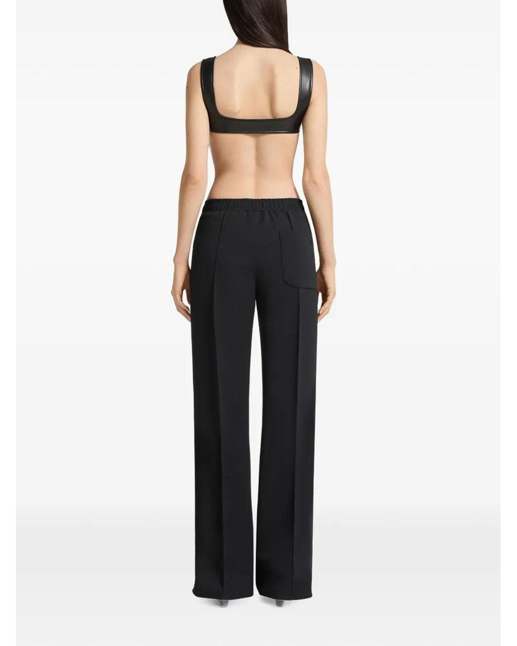 Courreges Black Top Cut Out Faux Body