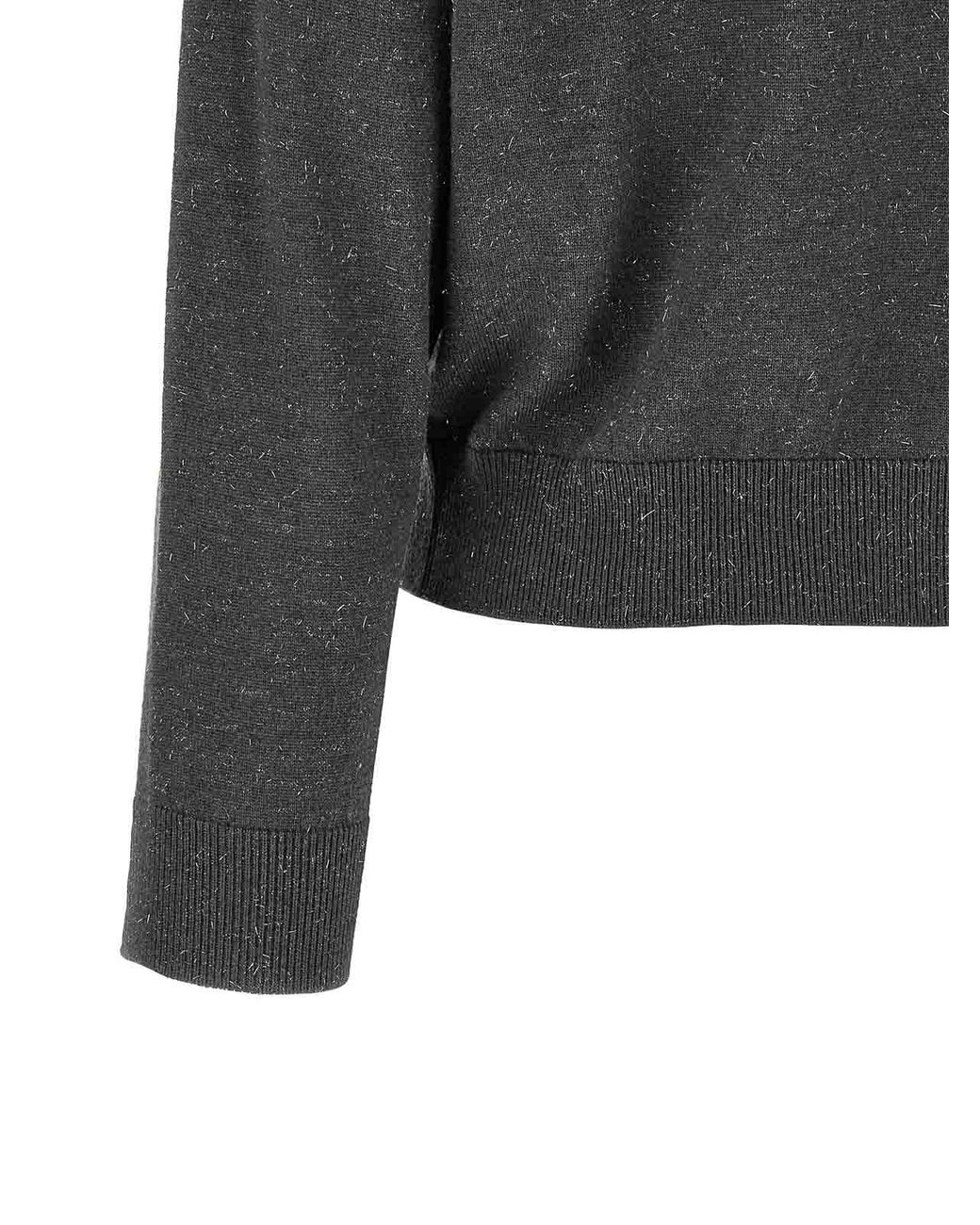 Peserico Gray Lam Thread Turtleneck Sweater