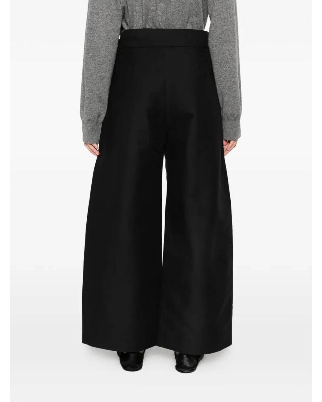 Sofie D'Hoore Black Pepper Wide-Leg Cotton Trousers