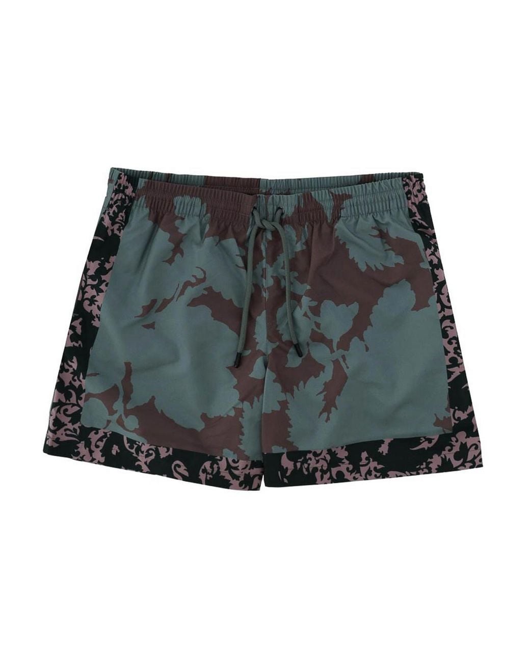 Dries Van Noten Gray Floral Print Swimsuit for men