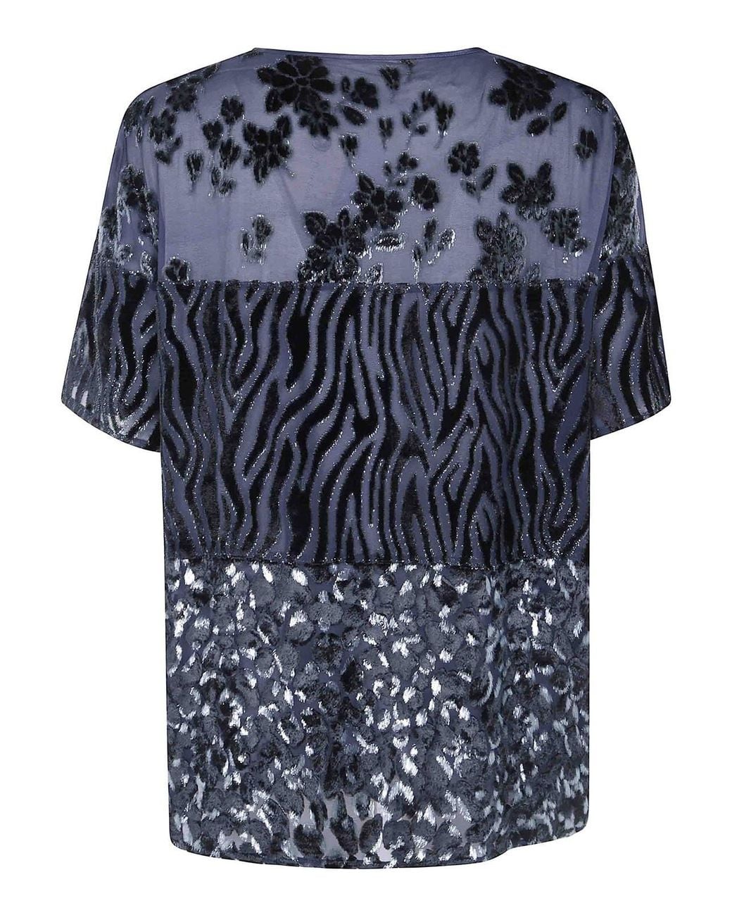 Pierre Louis Mascia Blue Patchwork T-Shirt
