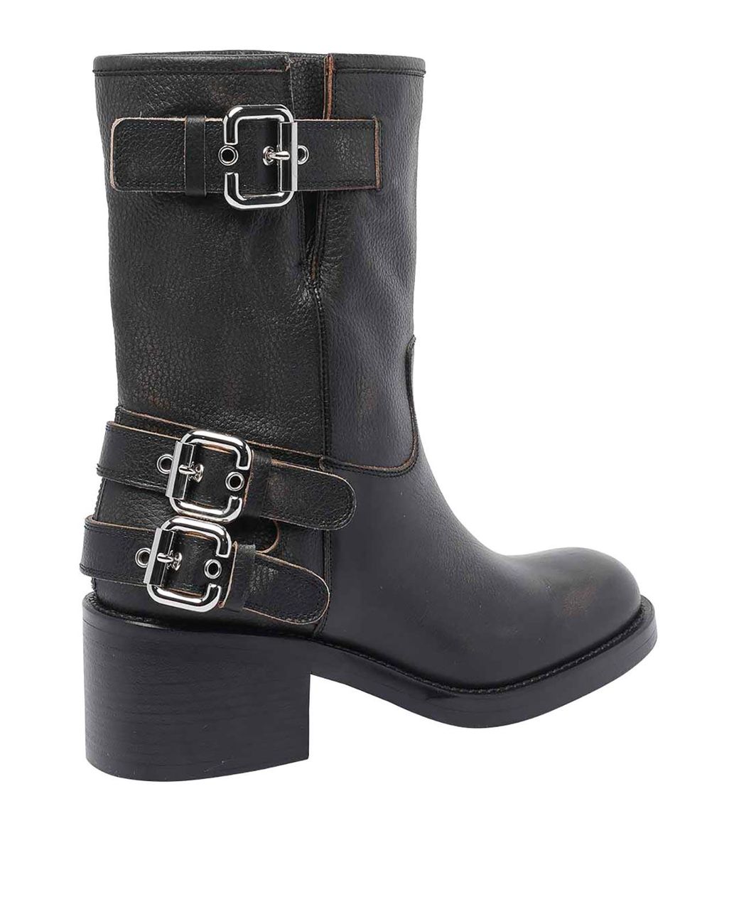 Chloé Black Dakota Buckle-Detail Boots