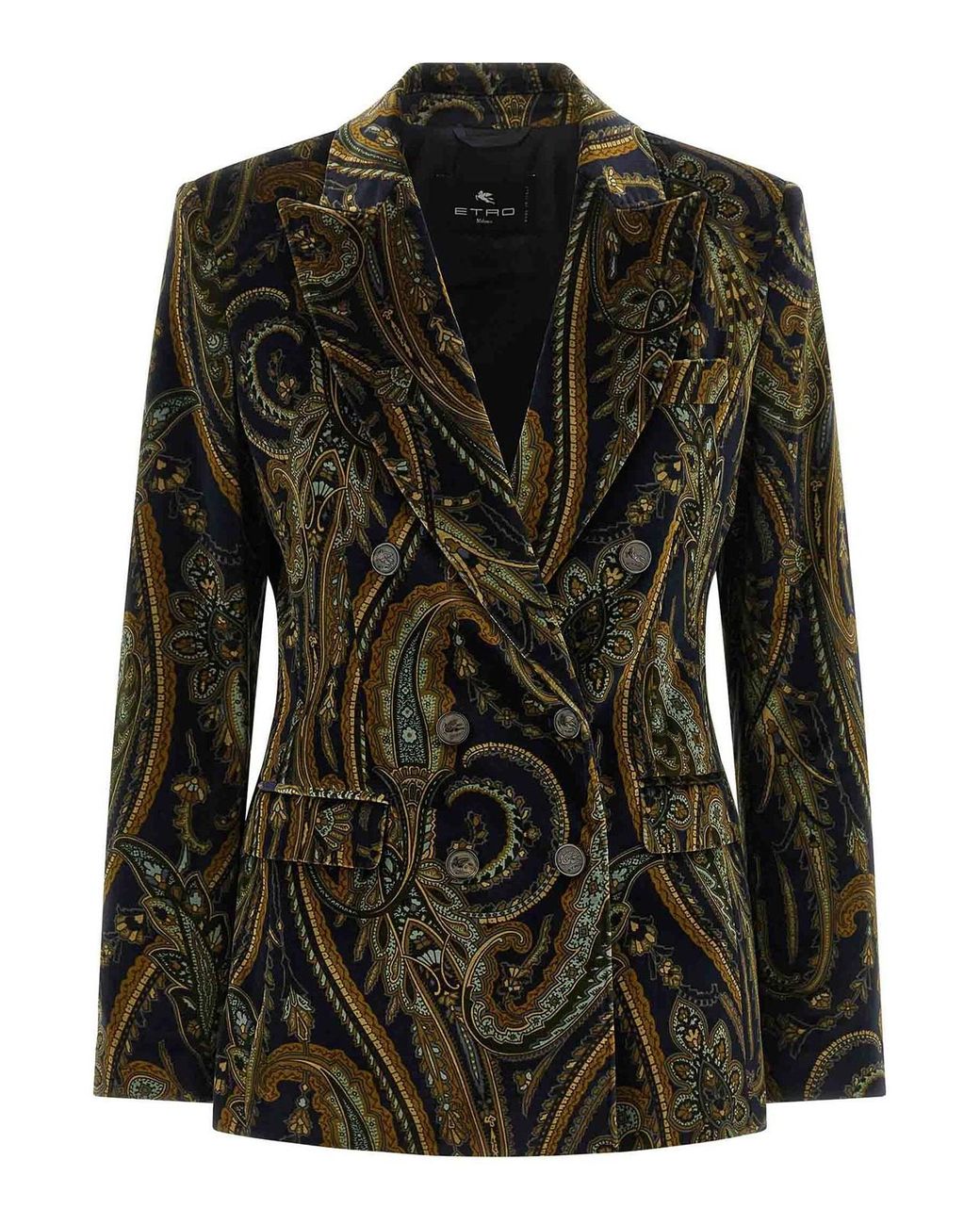 Etro Black Double-Breasted Blazer