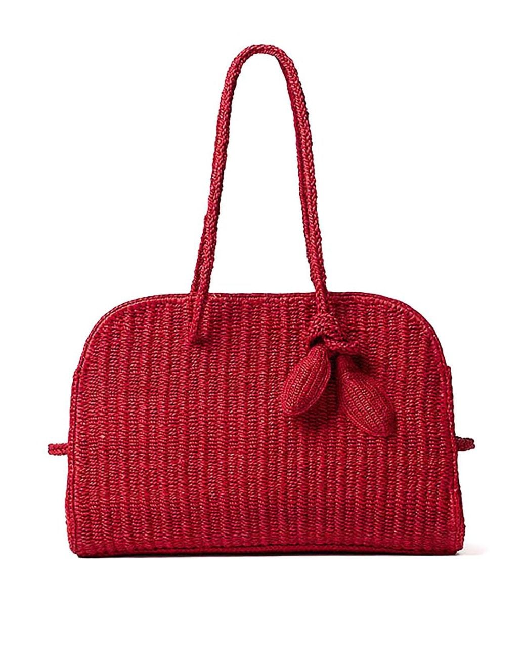 Jacquemus Red Le Turismo Raphia