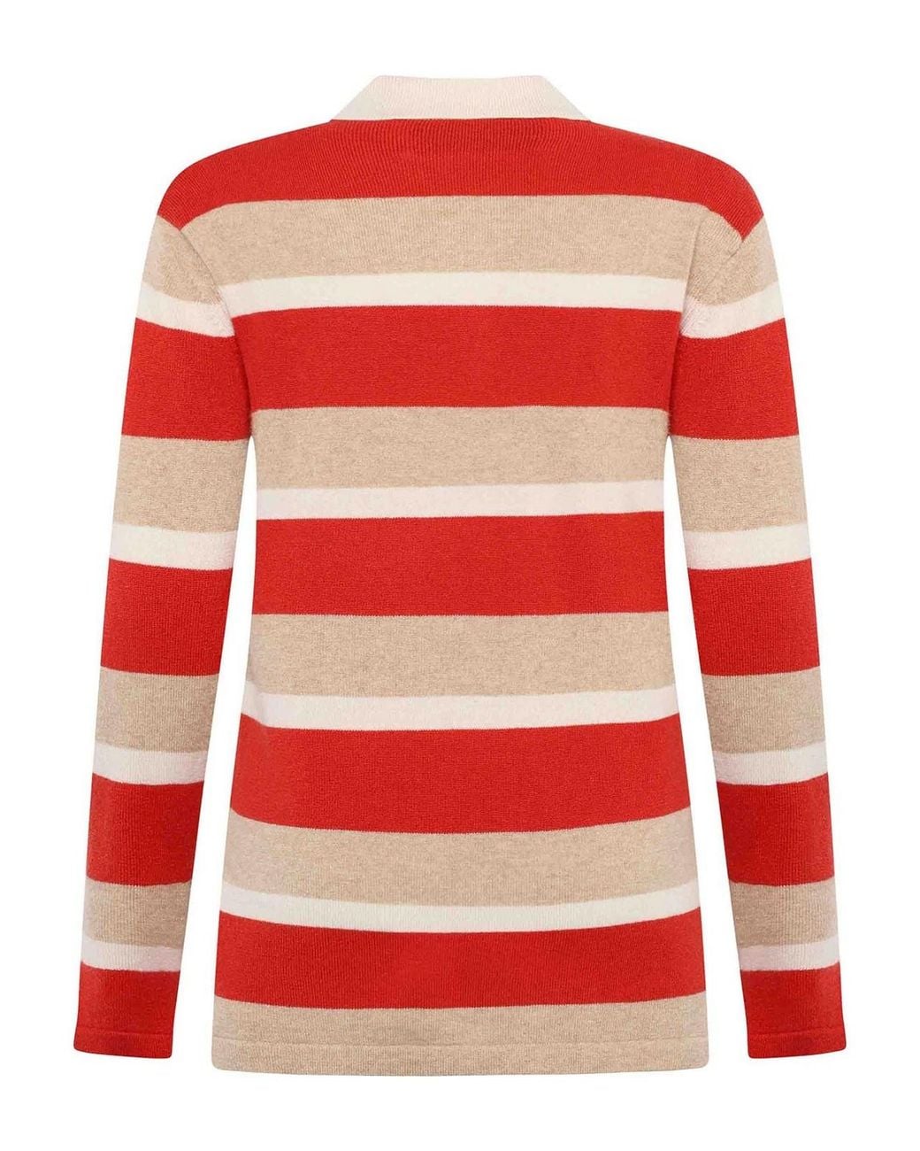 EMERSON RENALDI Red Polo-Neck Striped Sweater for men