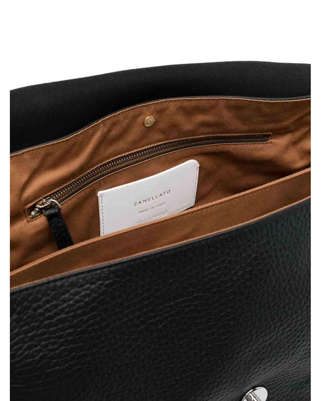 Zanellato Black Medium Postina Centauro Shoulder Bag