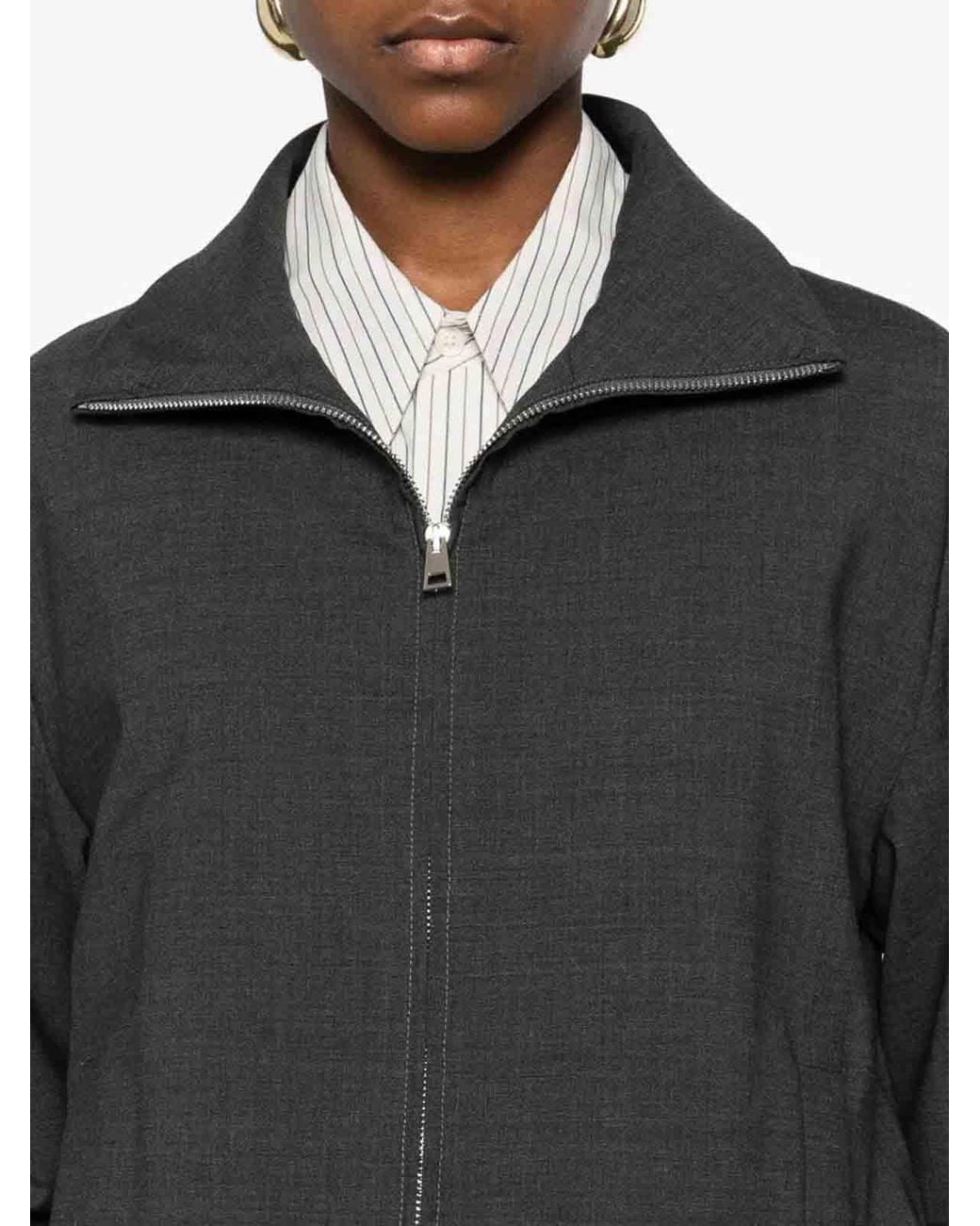 P.A.R.O.S.H. Black Wool Bomber Jacket