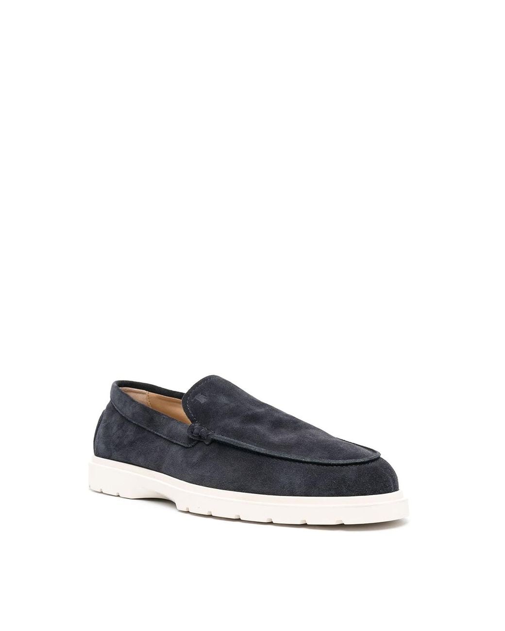 Tod's Blue Leather Slippers With Rubber Sole for men