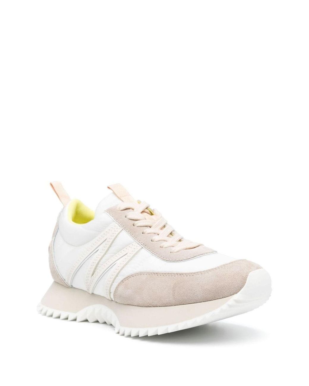 Moncler White Pacey Logo-Patch Sneakers