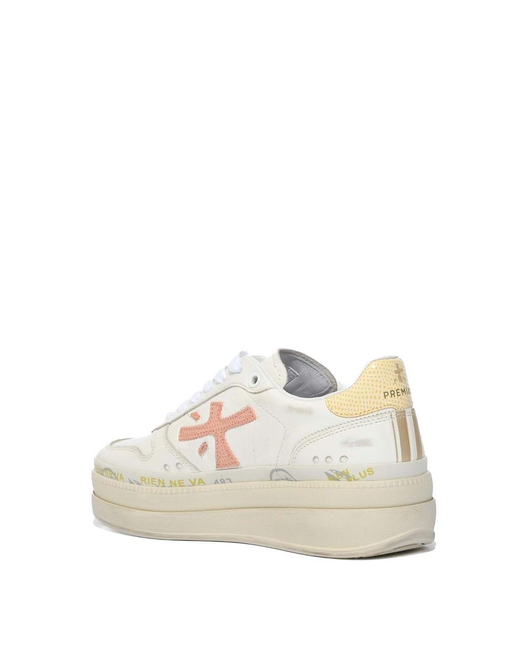 Premiata White Micol 8196 Leather Sneakers