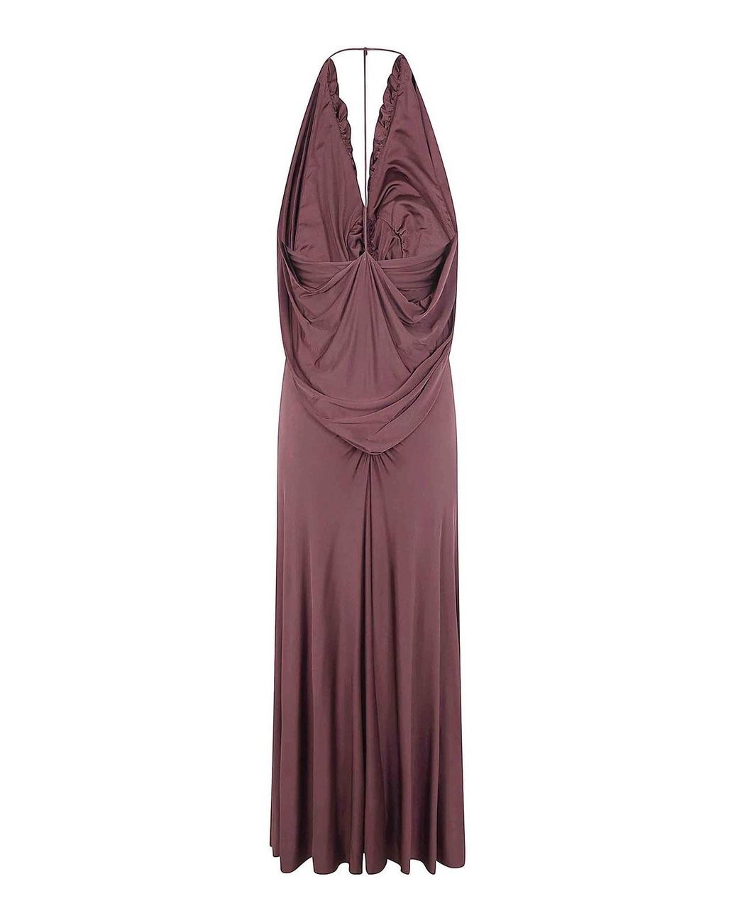Self-Portrait Purple Jersey Drape Midi Dress