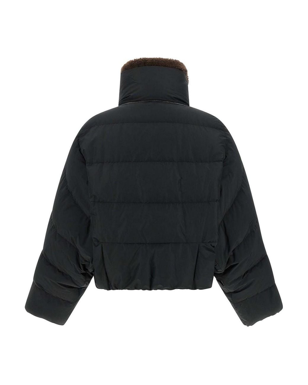 Brunello Cucinelli Black Cropped Puffer Jacket