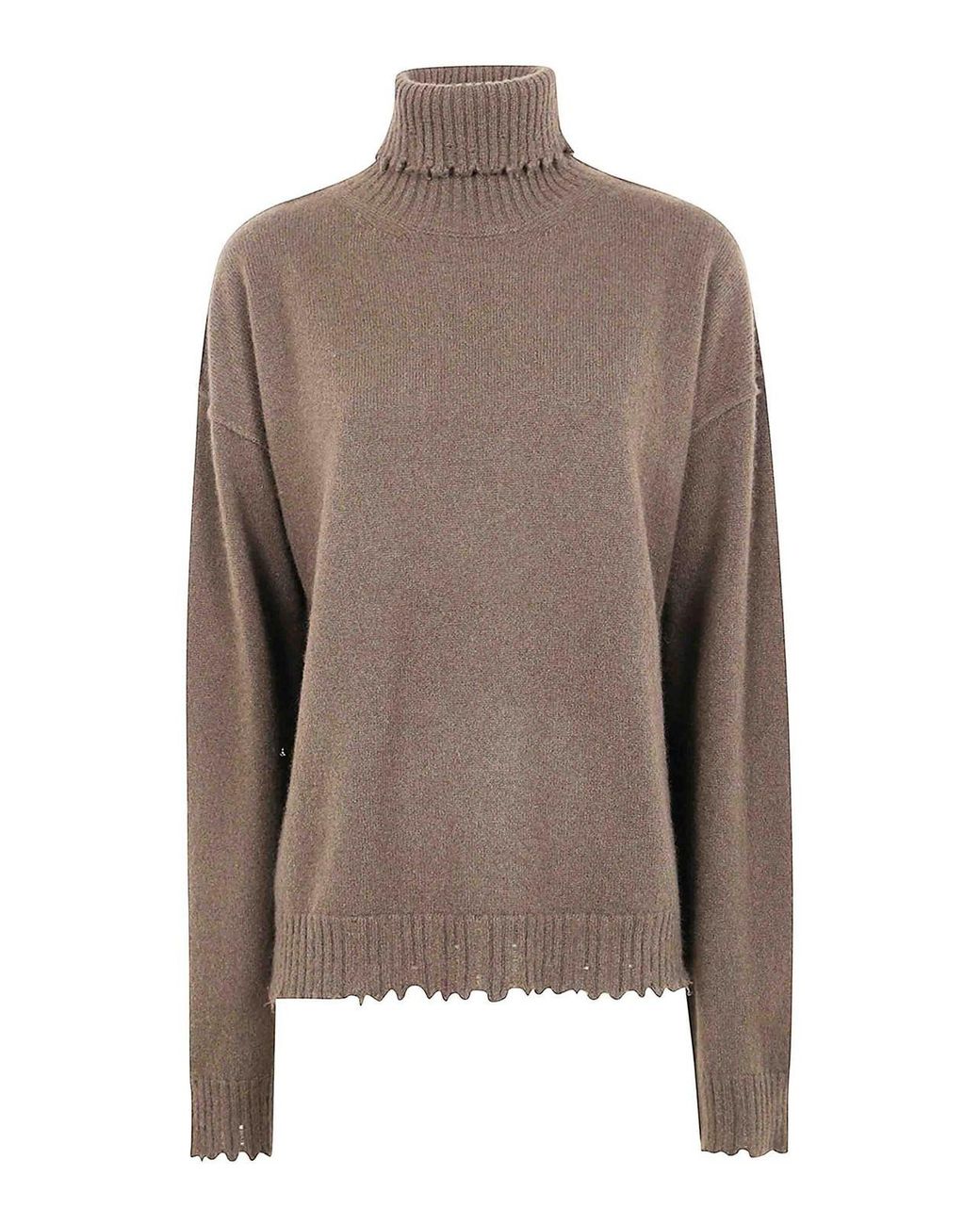 Uma Wang Brown High Neck Top Sweater