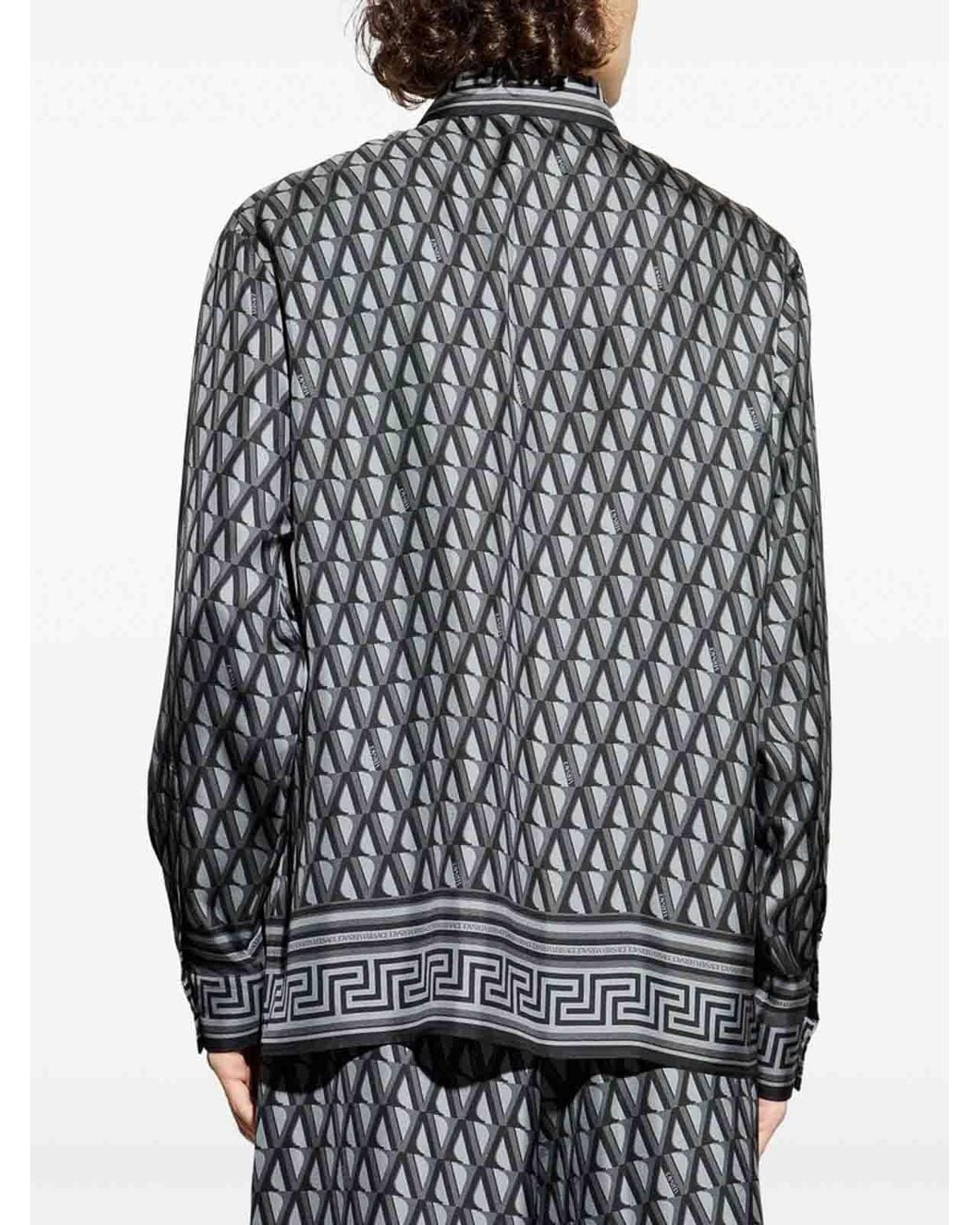 Versace Black Silk Shirt for men