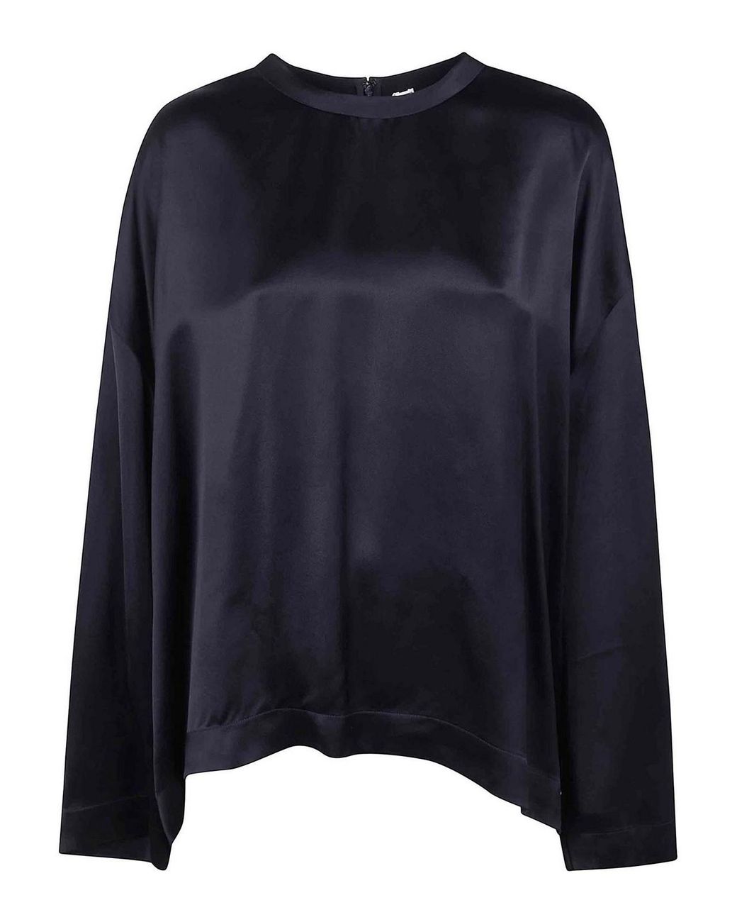 Totême Black Boxy Satin Top