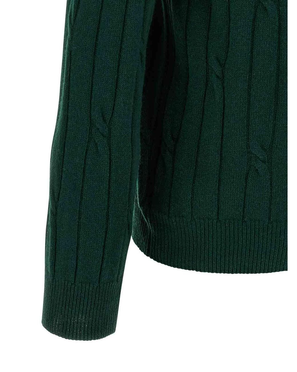 Zanone Green Braided Wool Polo Shirt for men