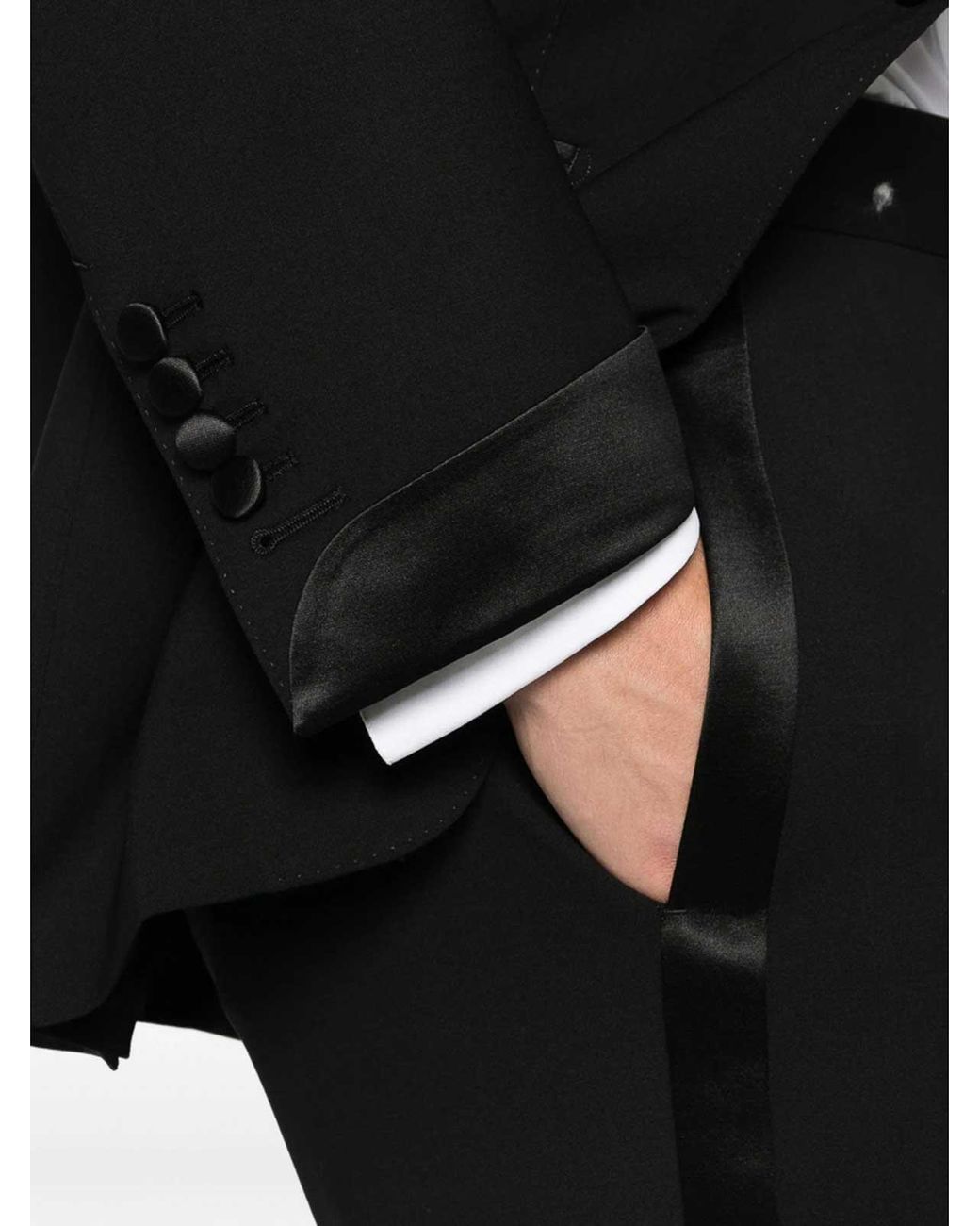 Tom Ford Black Shawl-Lapels Suit for men