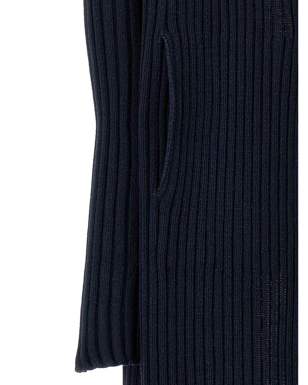 Balenciaga Blue Ribbed Cardigan