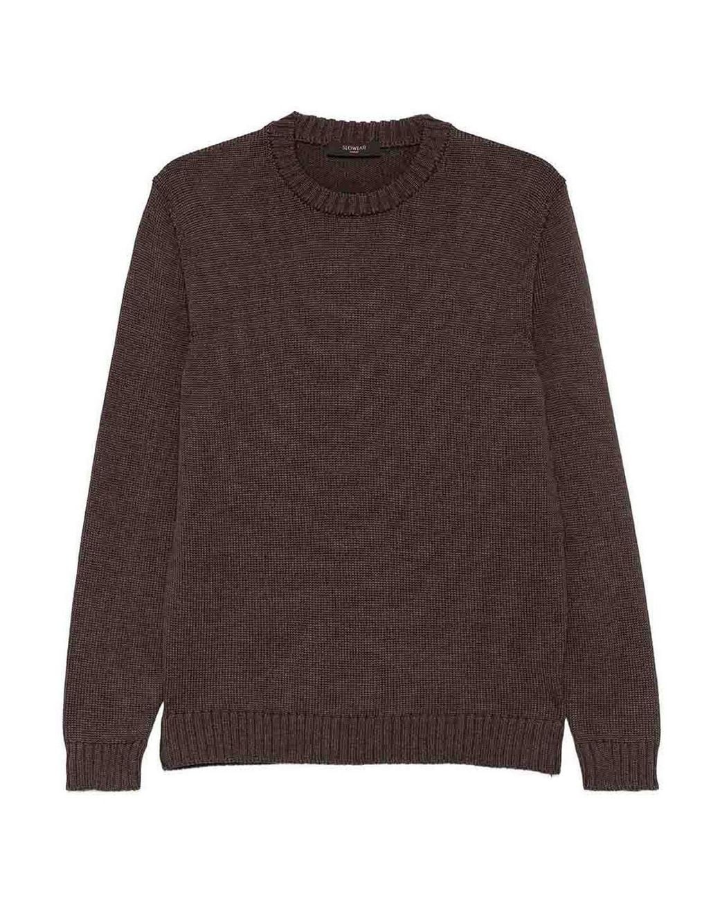 Zanone Brown Wool Crewneck Jumper for men