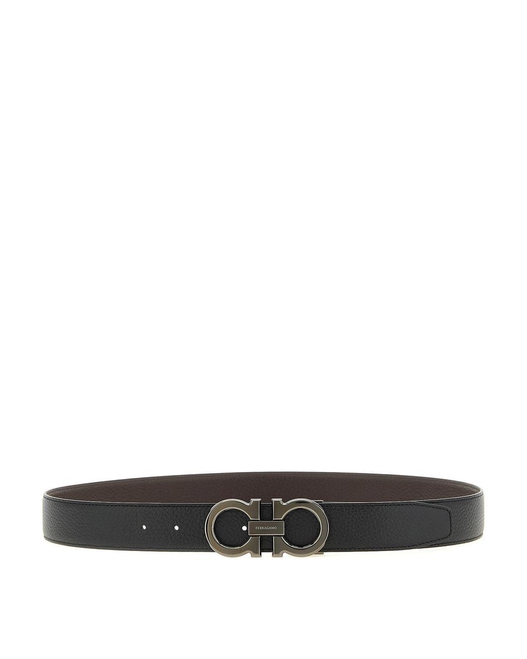 Ferragamo White Reversible Belt for men