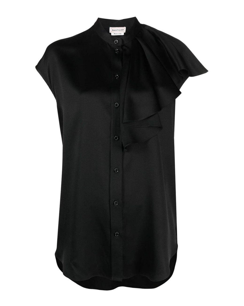 McQueen Black Fluid Double Satin Shirt