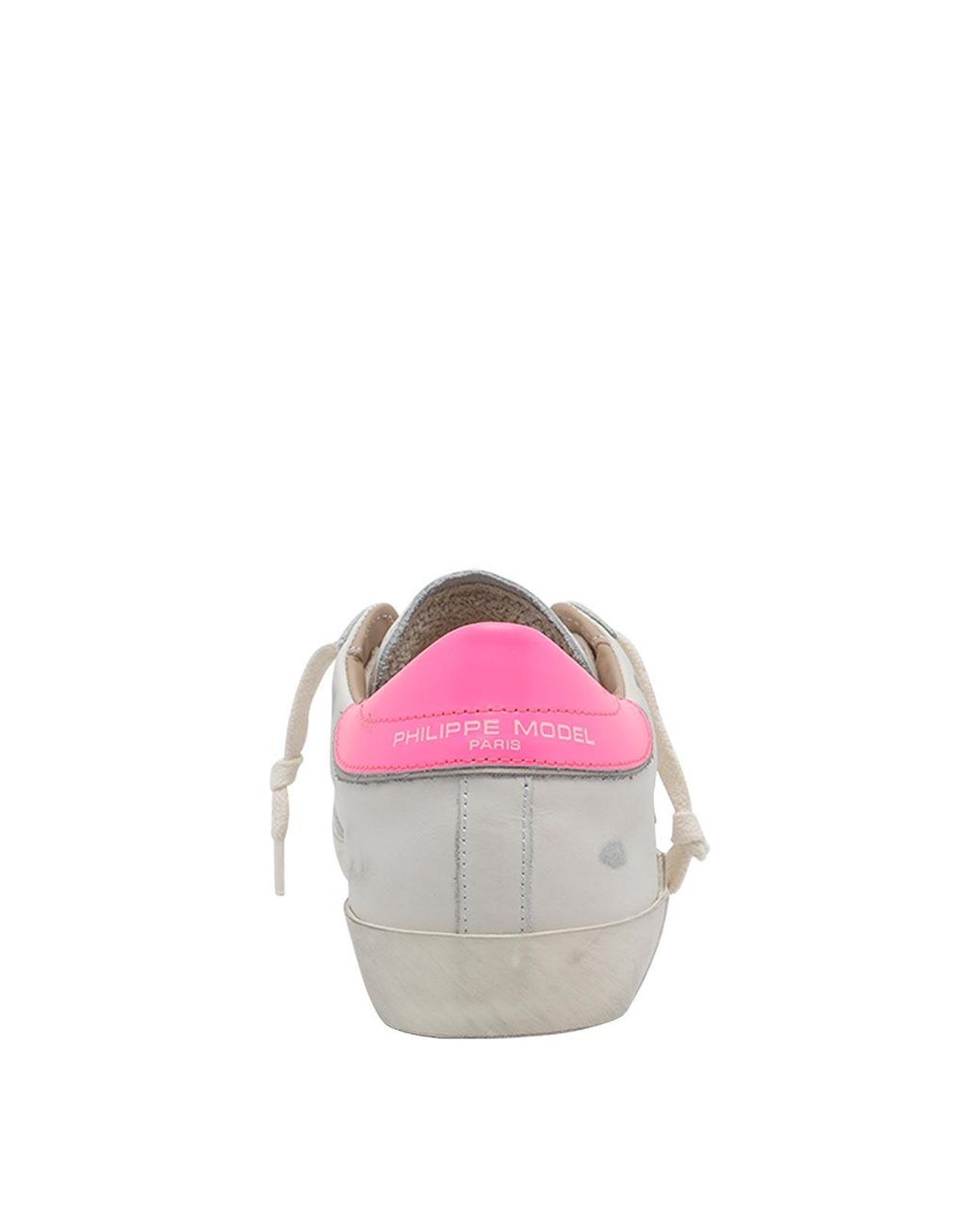 Philippe Model White Prsx Bicolour Low-Top Calfskin Trainers With Shield Logo
