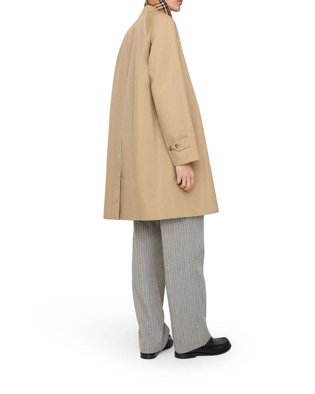 Burberry Natural Car Coat Medio Heritage Camden for men