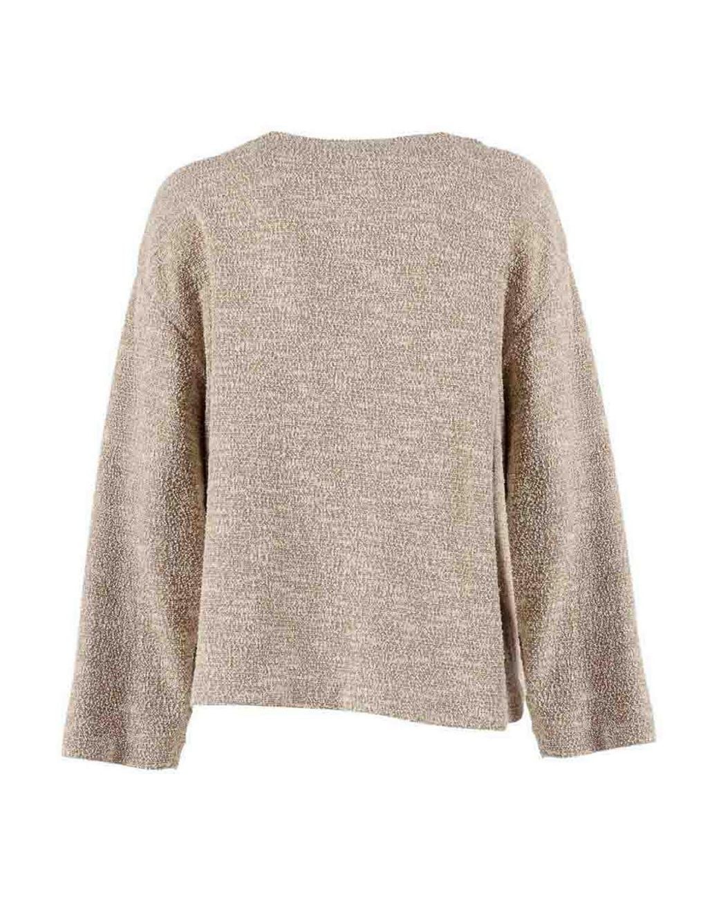 Emporio Armani Natural Boxy Textured Round Neck Blazer