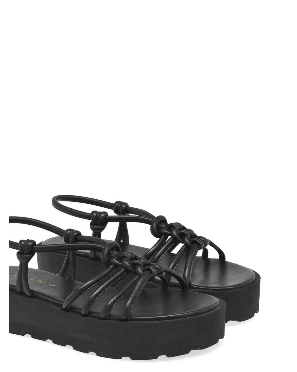 Gianvito Rossi Black Hebe Leather Sandals