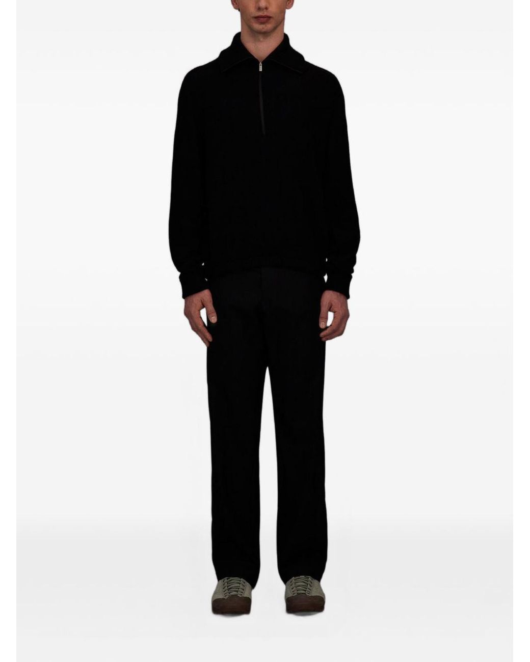 Laminar Black Soft Wool High-Neck Jumper for men