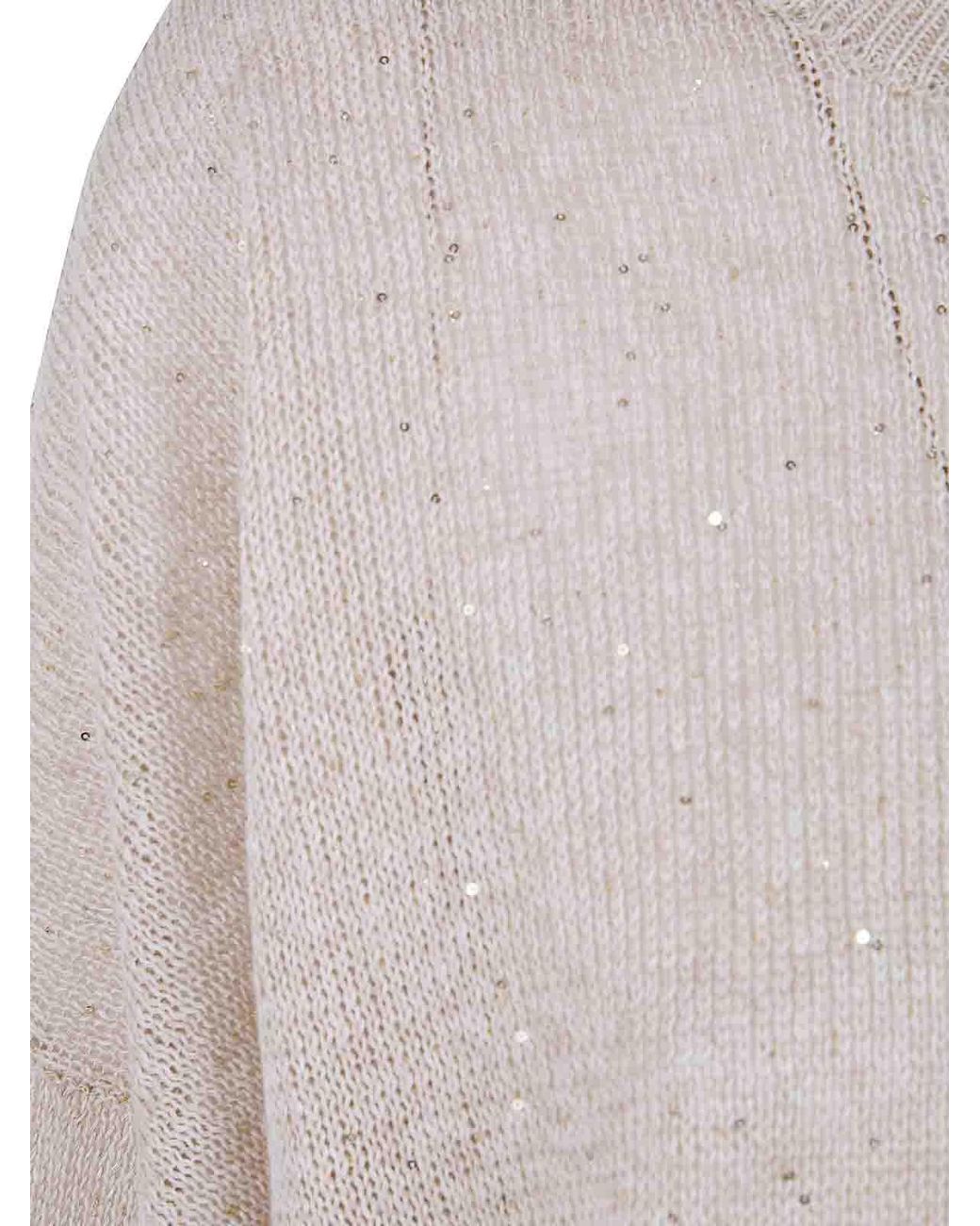 Brunello Cucinelli Gray Round Neck Sweater