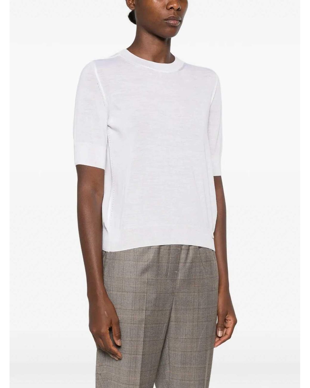 Herno White Short Sleeve Sweater