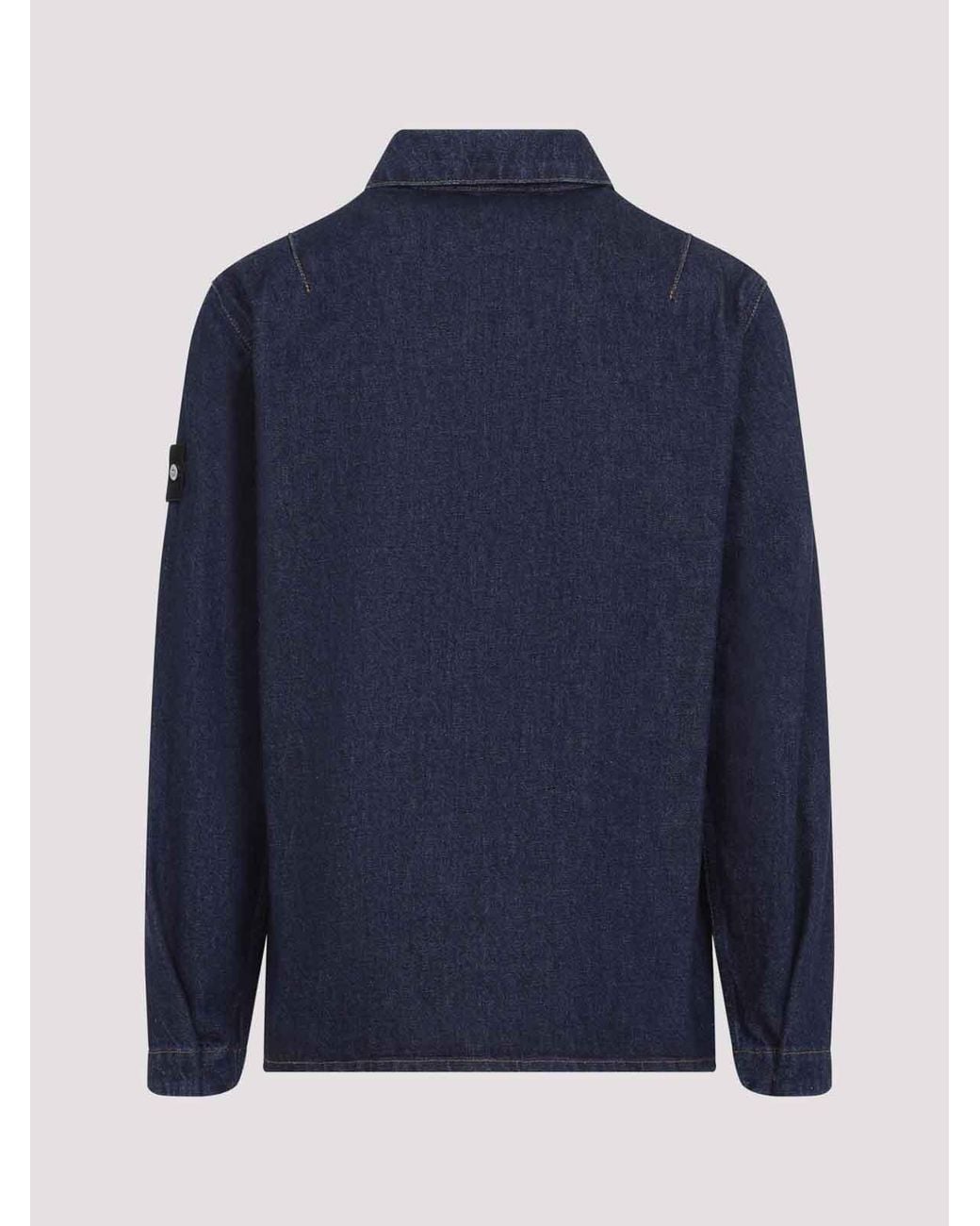 Stone Island Blue Jacket Shirt for men