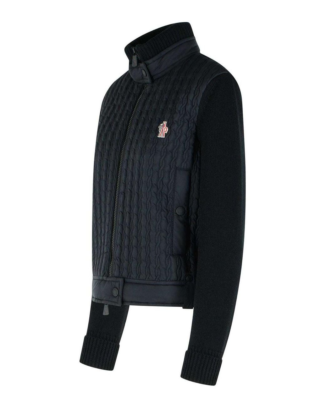 Moncler Blue Virgin Wool Padded Cardigan