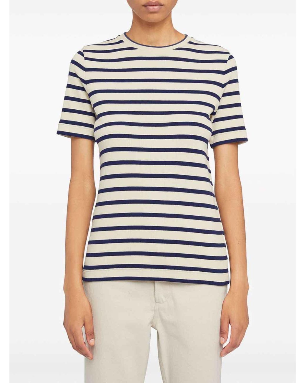 Jil Sander White Striped T-Shirt