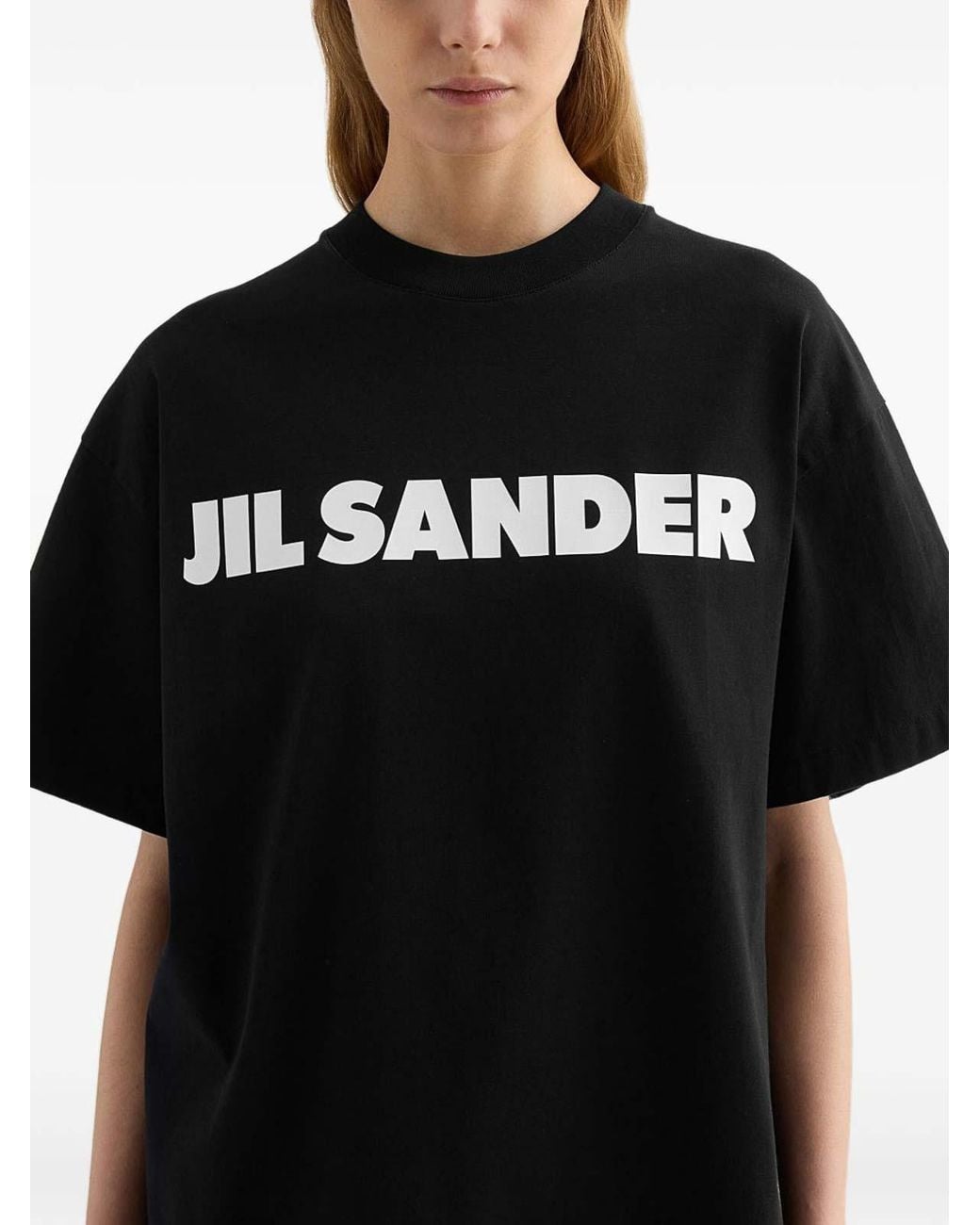 Jil Sander Black Logo Cotton T-Shirt