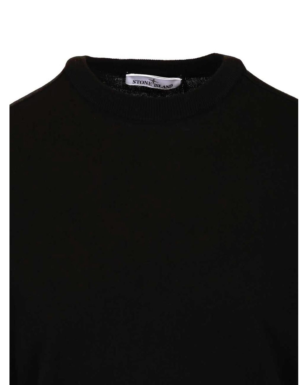 Stone Island Black Lightweight Organic Cotton Sweater for men