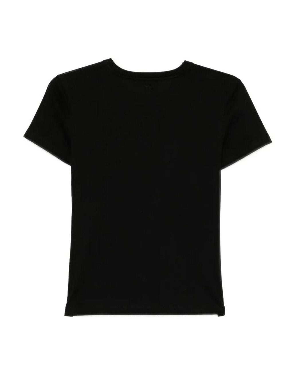 Tom Ford Black Cotton T-Shirt With Tf Logo Embroidery