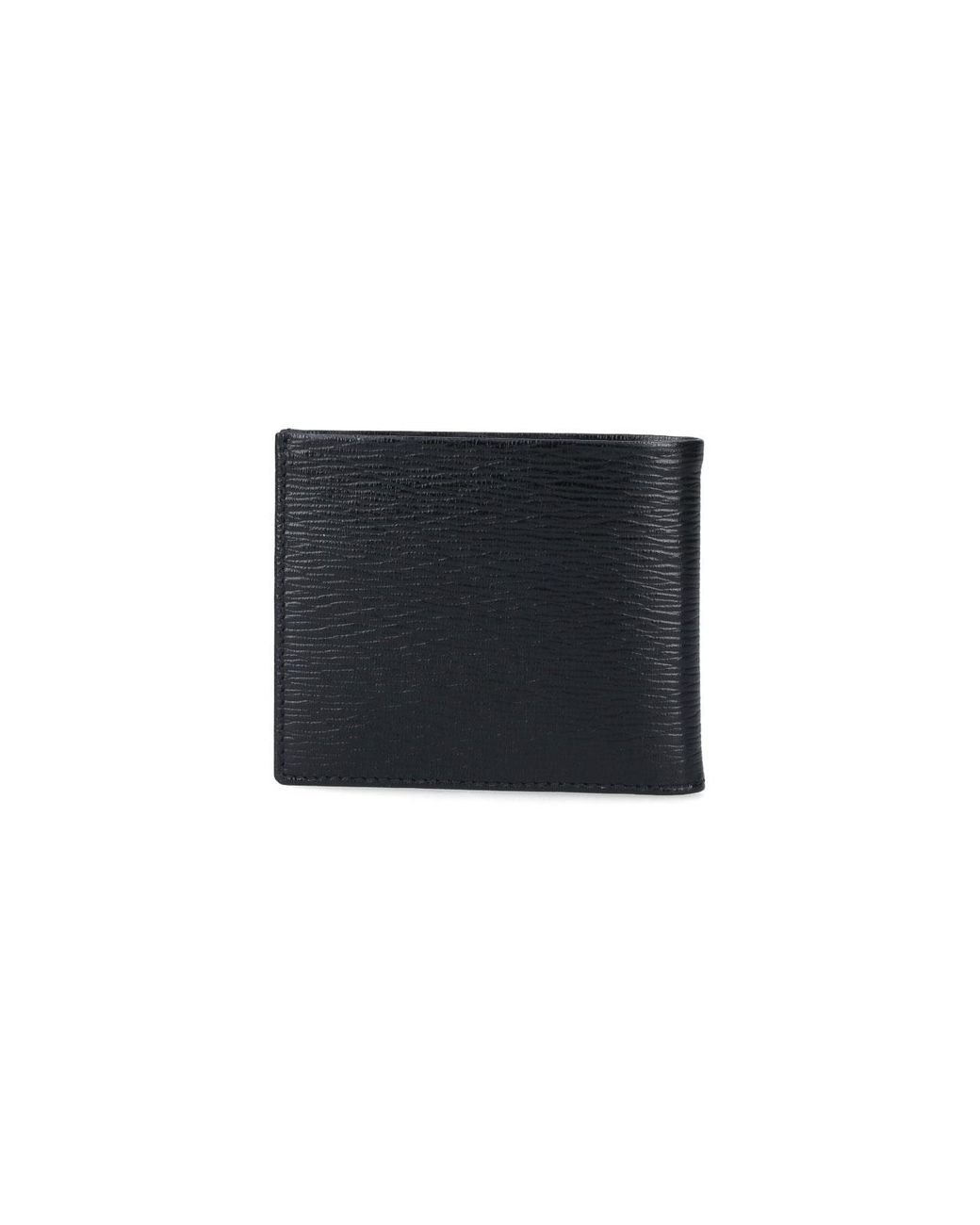 Ferragamo Black Crinkle Leather Bifold Wallet for men