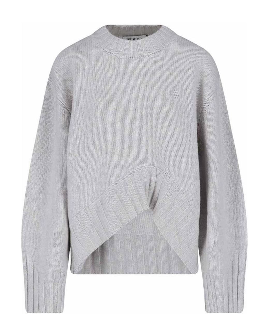 The Attico Gray Asymmetric Sweater