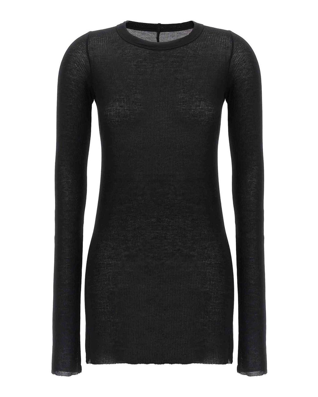 Rick Owens Black Rib Ls T' T-Shirt
