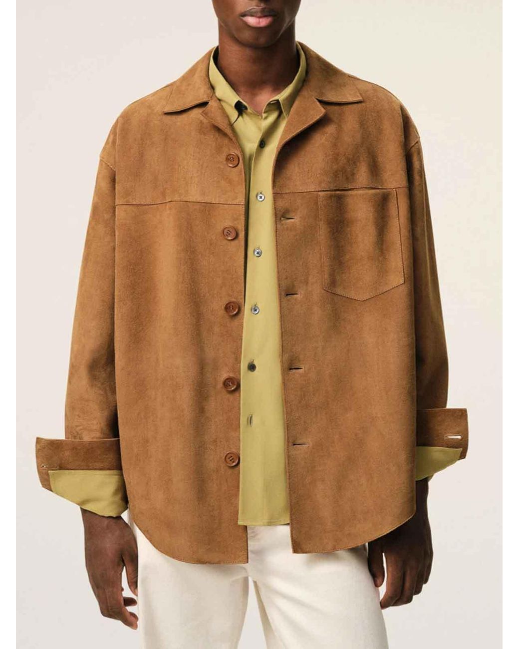 AMI Brown Buttoned Overshirt for men