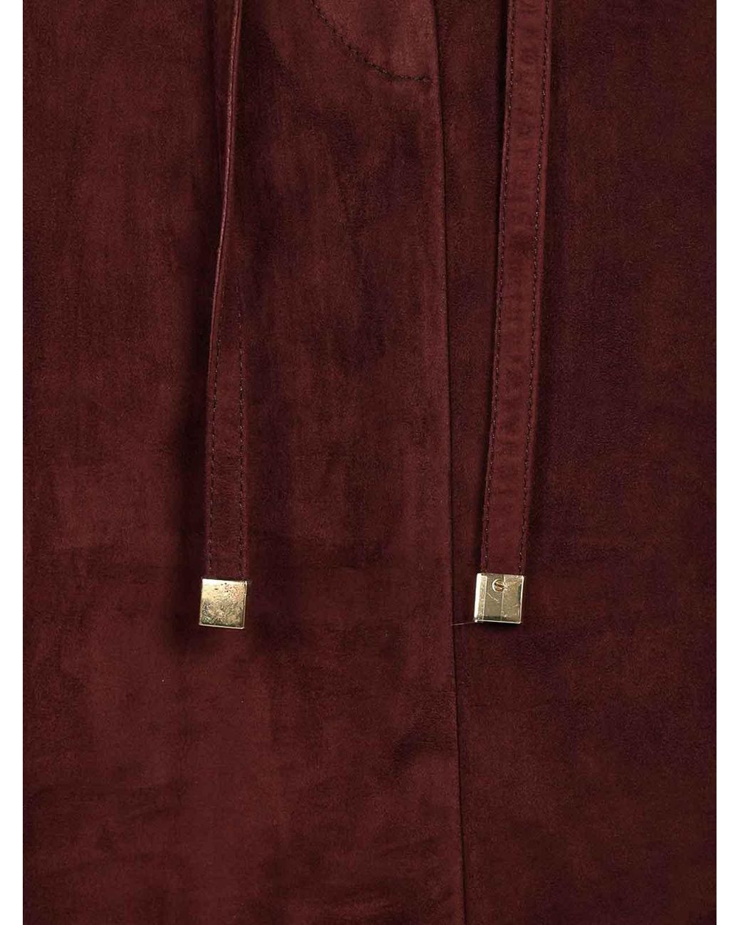 Max Mara Purple Suede Longuette Skirt