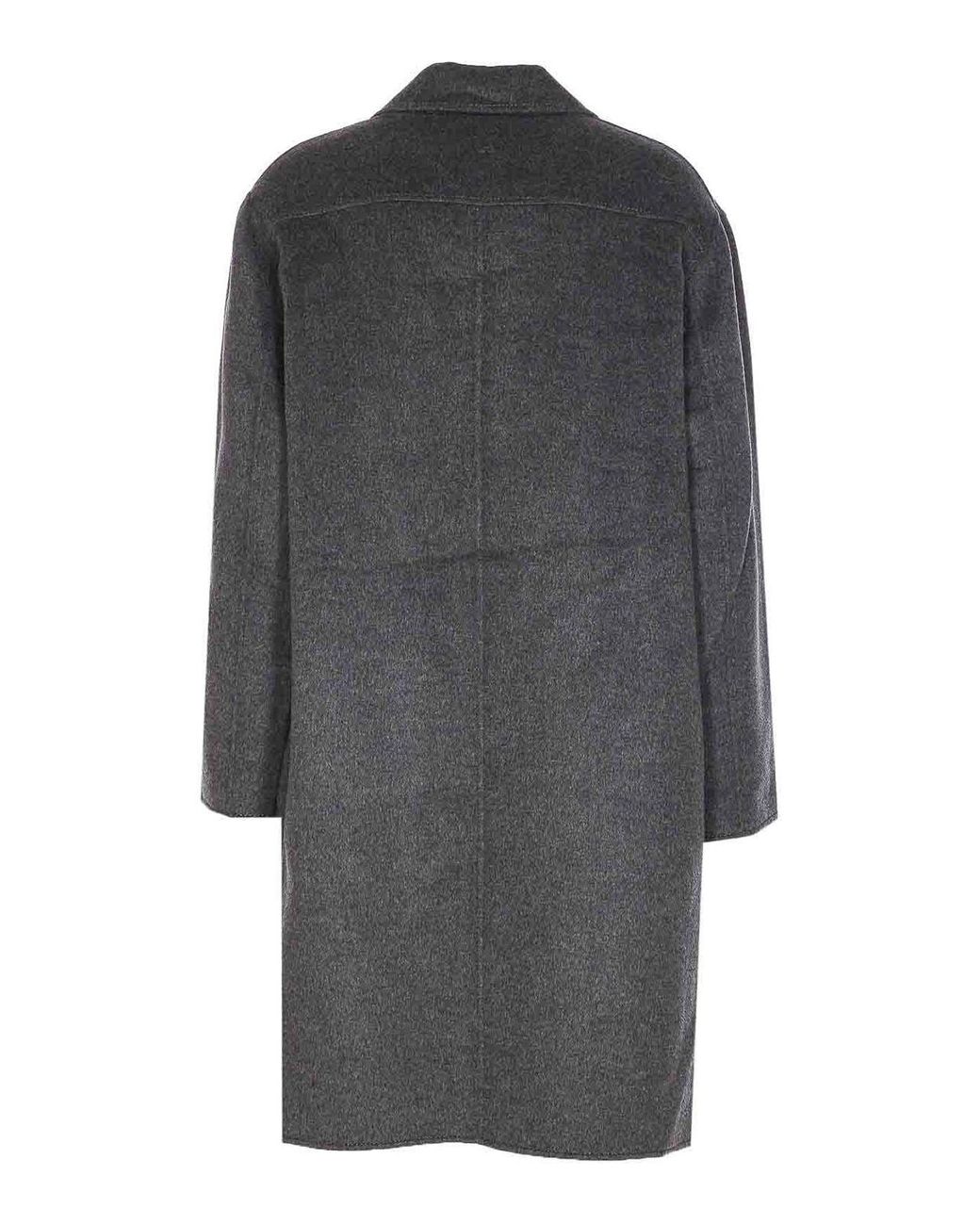 AMI Gray Single Breasted Coat for men