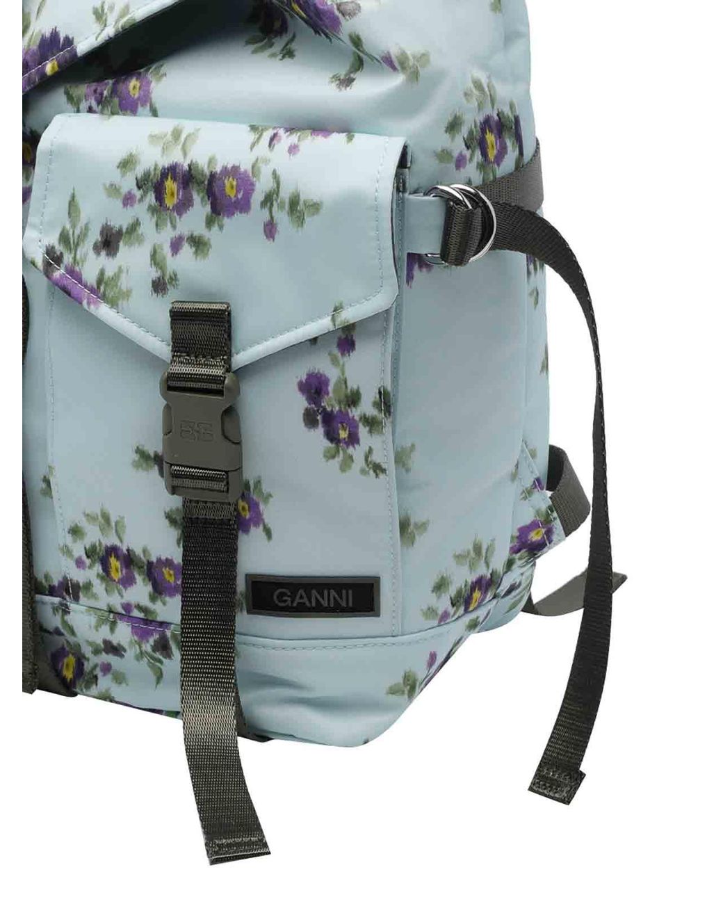 Ganni Blue Chiusura Con Fibbia E Coulisse