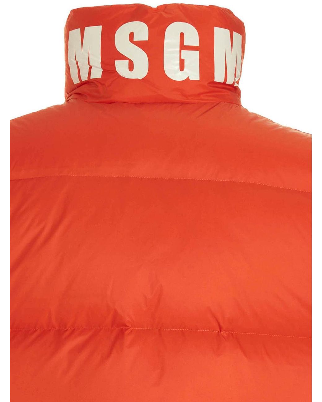 MSGM Orange Logo Padded Vest for men