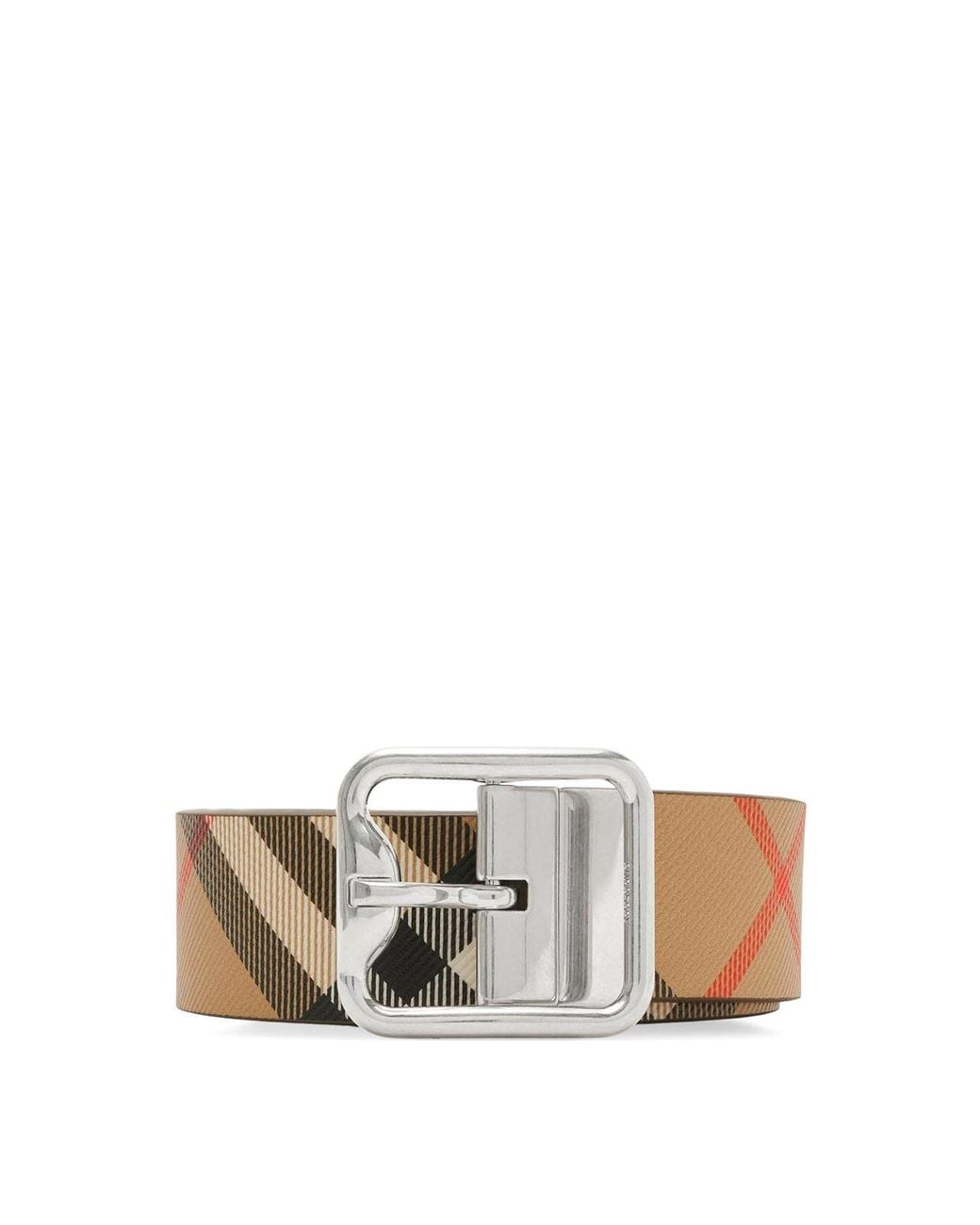 Burberry White B Buckle Reversible Check Belt for men